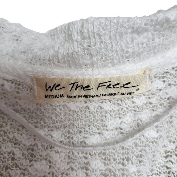 Free People Ocean Air Hacci Long Sleeves White Size Medium - Picture 7 of 12